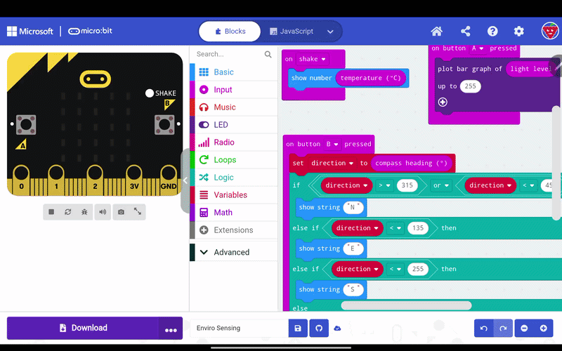 Downloading code through the micro:bit app
