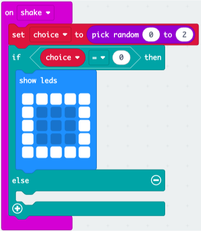 Creating the code for if choice is equal to 0