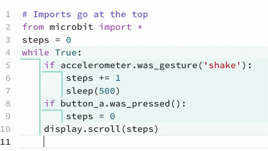 Displaying the number of steps
