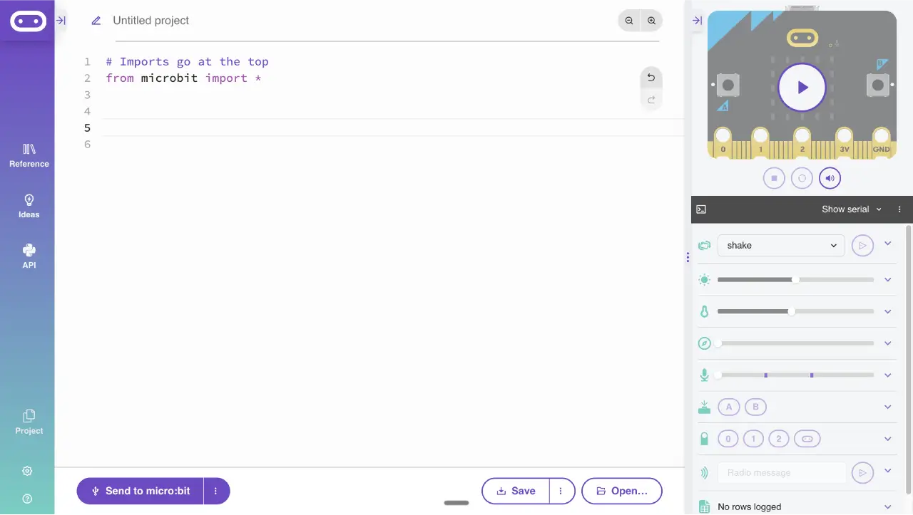 The Python editor code area