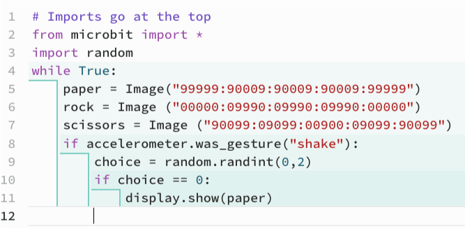Showing paper with an if statement
