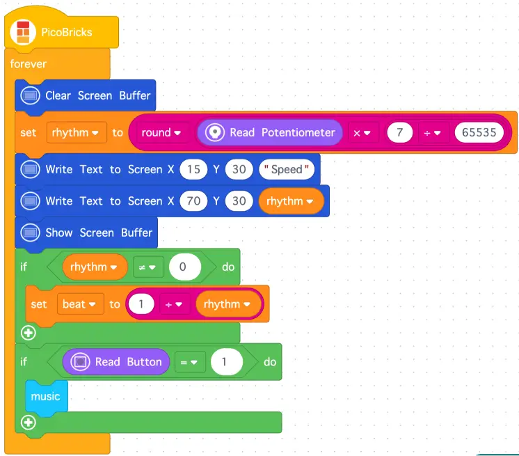 The finished start-up code blocks