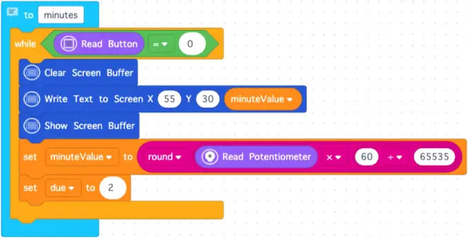 The completed minutes function blocks