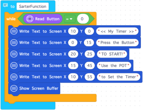 The completed StarterFunction blocks