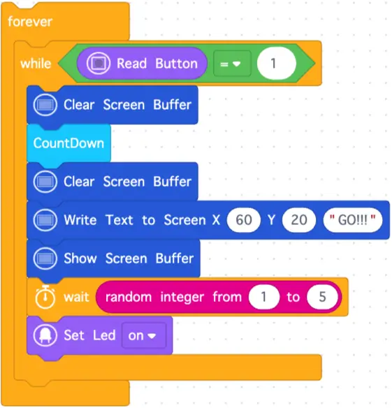 The completed forever loop blocks